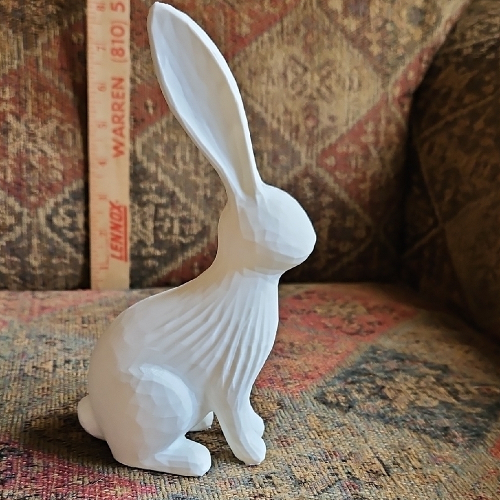 White Ceramic Rabbit Figurine Home Art Decor - Picture 3 of 3